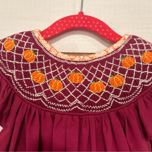 Southern Bay Smocking Company Wine and Damask knit smocked Set, NWT size 4t - Picture 3 of 9